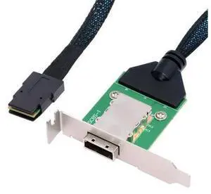 Vszerda Mini SAS SFF-8087 36Pin Host to SFF-8088 26Pin External Extension Data Cable PCBA with Low Profile Bracket Vszerda Mini SAS SFF-8087 36Pin Host to SFF-8088 26Pin External Extension Data Cable PCBA with Low Profile Bracket