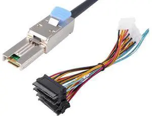 Vszerda Mini-SAS SFF-8088 26P to 4 X SAS SFF-8482 29 Pin with Power Cable 2 Meter 6.6FT Vszerda Mini-SAS SFF-8088 26P to 4 X SAS SFF-8482 29 Pin with Power Cable 2 Meter 6.6FT
