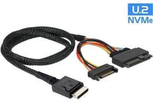 Oculink SFF-8611 Male to U.2 U.3 SFF-8639 Female NVME PCIe PCI-Express SSD Cable with SATA Power for Mainboard SSD 100 cm Limited tim Oculink SFF-8611 Male to U.2 U.3 SFF-8639 Female NVME PCIe PCI-Express SSD Cable with SATA Power for Mainboard SSD 100 cm Limited tim
