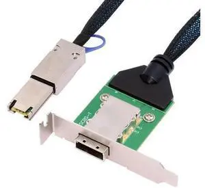 Vszerda Mini SAS SFF-8088 to SFF-8088 26Pin External Extension Data Cable PCBA with Low Profile Bracket Vszerda Mini SAS SFF-8088 to SFF-8088 26Pin External Extension Data Cable PCBA with Low Profile Bracket