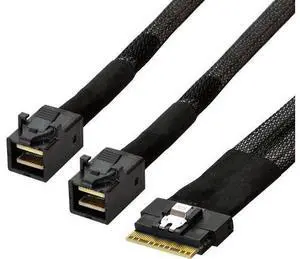 100cm Cable PCI-Express Mini SAS HD PCI-E Ultraport Slimline 74pin to Dual SFF-8643 4i SAS Slim 4.0 SFF-8654 8i 100cm Cable PCI-Express Mini SAS HD PCI-E Ultraport Slimline 74pin to Dual SFF-8643 4i SAS Slim 4.0 SFF-8654 8i