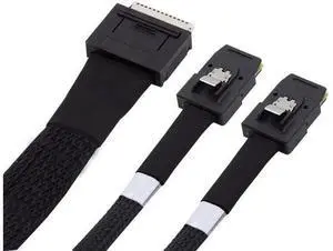 OCuLink PCIe PCI-Express SFF-8611 8x 8-Lane to Dual SFF-8087 4x SSD Data Active Cable 50cm OCuLink PCIe PCI-Express SFF-8611 8x 8-Lane to Dual SFF-8087 4x SSD Data Active Cable 50cm