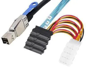 2PCS 3.3FT Internal HD Mini SAS SFF-8644 to 4 x SFF-8482 Cable with IDE Power Cable 2PCS 3.3FT Internal HD Mini SAS SFF-8644 to 4 x SFF-8482 Cable with IDE Power Cable