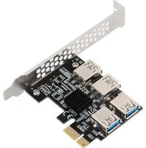 PCI-E 1x to 16x Riser Card PCI-Express 1 to 4 Slot PCIe USB3.0 Adapter Port Multiplier Miner Card for BTC Bitcoin Miner Mining (No Cable) PCI-E 1x to 16x Riser Card PCI-Express 1 to 4 Slot PCIe USB3.0 Adapter Port Multiplier Miner Card for BTC Bitcoin Miner Mining (No Cable)