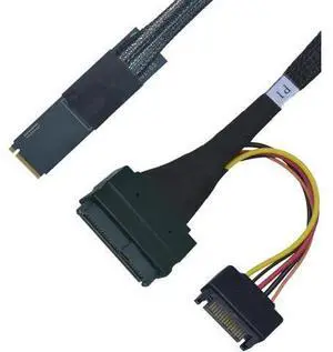 Vszerda PCIe 5.0 M.2 to U.2 Adapter, M.2 to SFF-8639 U.2 NVMe SSD Cable with 15Pin Power, Right Exit, 1.6ft (50cm) Vszerda PCIe 5.0 M.2 to U.2 Adapter, M.2 to SFF-8639 U.2 NVMe SSD Cable with 15Pin Power, Right Exit, 1.6ft (50cm)