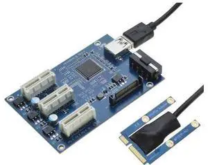 Mini PCIe 1 to 3 PCI express 1X slots Riser Card Expansion adapter Mini ATX Laptop to PCI-e Port Multiplier Mini PCIe 1 to 3 PCI express 1X slots Riser Card Expansion adapter Mini ATX Laptop to PCI-e Port Multiplier