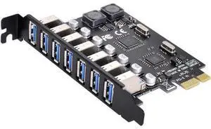 PCI-E to 7 Ports USB 3.0 HUB PCI Express Expansion Card Adapter 5Gbps for Motherboard PCI-E to 7 Ports USB 3.0 HUB PCI Express Expansion Card Adapter 5Gbps for Motherboard