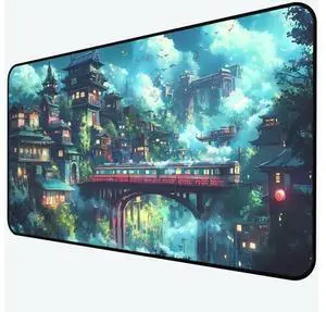Japanese Anime Desk Mat, Green Forest Mouse Mat XXL, Game Desk Pad, Fantasy Architecture Computer Keyboard Mat, Wireless Mousepad Large,Natural Landscape Home Office Desktop Decor 31.5"X15.7" Japanese Anime Desk Mat, Green Forest Mouse Mat XXL, Game Desk Pad, Fantasy Architecture Computer Keyboard Mat, Wireless Mousepad Large,Natural Landscape Home Office Desktop Decor 31.5"X15.7"