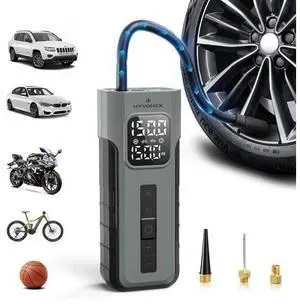 Tire Inflator Portable Air Compressor, 1 Min Fast Inflation Cordless Bike Pump with Digital Pressure Gauge LED Light, 150 PSI Electric Air Pump for Car Tires, Bicycle, Motorcycle, Ball (Grey) Tire Inflator Portable Air Compressor, 1 Min Fast Inflation Cordless Bike Pump with Digital Pressure Gauge LED Light, 150 PSI Electric Air Pump for Car Tires, Bicycle, Motorcycle, Ball (Grey)