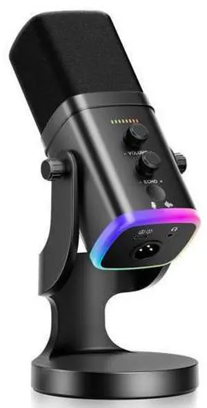 XLR/USB Dynamic Microphone for Streaming Podcasting, YU8 RGB Light Gaming Streaming Mic with Desktop Stand, Gain Knob, Mute Button, Headphone Jack, PC Gamer Mic w/Echo Control for PS4/PS5 XLR/USB Dynamic Microphone for Streaming Podcasting, YU8 RGB Light Gaming Streaming Mic with Desktop Stand, Gain Knob, Mute Button, Headphone Jack, PC Gamer Mic w/Echo Control for PS4/PS5