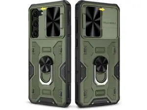 Caka for Samsung Galaxy S23 Plus Case, S23 Plus Case with Slide Camera Cover & Kickstand with Built-in 360° Rotate Ring Stand Magnetic Protective Case for Galaxy S23+ 5G- Green Caka for Samsung Galaxy S23 Plus Case, S23 Plus Case with Slide Camera Cover & Kickstand with Built-in 360° Rotate Ring Stand Magnetic Protective Case for Galaxy S23+ 5G- Green