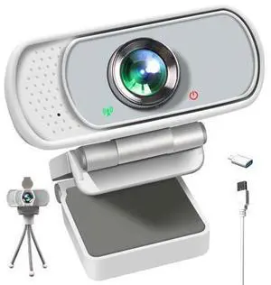 XPCAM 1080P Webcam with Mic, Pro Streaming Web Camera with Privacy Cover and Stand, Widescreen USB Computer Camera for PC Mac Laptop Desktop, USB C to USB Adapter Included White(New Upgraded) XPCAM 1080P Webcam with Mic, Pro Streaming Web Camera with Privacy Cover and Stand, Widescreen USB Computer Camera for PC Mac Laptop Desktop, USB C to USB Adapter Included White(New Upgraded)