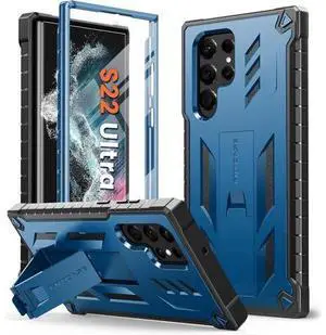 FNTCASE for Samsung Galaxy S22 Ultra Case: Built-in Screen Protector & Kickstand Full-Body Dual Layer Rugged Military Grade Shockproof Protection Heavy Duty Protective Phone Cover 5G-Blue FNTCASE for Samsung Galaxy S22 Ultra Case: Built-in Screen Protector & Kickstand Full-Body Dual Layer Rugged Military Grade Shockproof Protection Heavy Duty Protective Phone Cover 5G-Blue