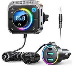 JOYROOM 66W Bluetooth 5.4 Car Adapter Aux with 3 Charging PortsPD 30W & 2 * 18WAir Vent Installation for Safe Deep HiFi Bass Player Wireless Radio FM Transmitter for Car with Colorful LED Light JOYROOM 66W Bluetooth 5.4 Car Adapter Aux with 3 Charging PortsPD 30W & 2 * 18WAir Vent Installation for Safe Deep HiFi Bass Player Wireless Radio FM Transmitter for Car with Colorful LED Light