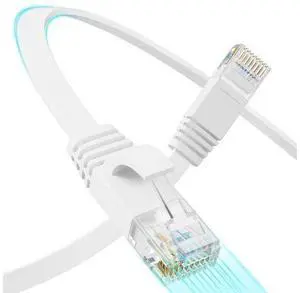 Ercielook Ethernet Cable 100 ft High Speed, Cat 6 Flat Network Cable with Rj45 Connectors, Long LAN Cable with Clips - White 30 M Ercielook Ethernet Cable 100 ft High Speed, Cat 6 Flat Network Cable with Rj45 Connectors, Long LAN Cable with Clips - White 30 M