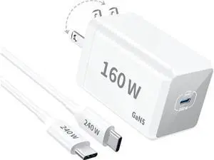 Mac Book Pro Charger - 160W Compact USB C Charger Fast Charger Compatible with MacBook pro/Air ipad Pro Galaxy Note and All USB C Device Include 7FT Braided Charge Cable Mac Book Pro Charger - 160W Compact USB C Charger Fast Charger Compatible with MacBook pro/Air ipad Pro Galaxy Note and All USB C Device Include 7FT Braided Charge Cable