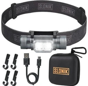 SLONIK Headlamp Rechargeable - 1000 Lumen LED USB Rechargeable Headlight - IPX4 Waterproof Head Lamp with Bright 60 ft Flashlight Beam - Hiking & Outdoor Camping Gear, Black - LED Headlamp SLONIK Headlamp Rechargeable - 1000 Lumen LED USB Rechargeable Headlight - IPX4 Waterproof Head Lamp with Bright 60 ft Flashlight Beam - Hiking & Outdoor Camping Gear, Black - LED Headlamp