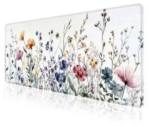 Wildflowers Flower Floral Large Mouse Pad, Desk Mat Computer Keyboard Pad Non-Slip Rubber Base Waterproof with Stitched Edges for Laptop Gaming, Office & Home 31.5 x 11.8 Inch Wildflowers Flower Floral Large Mouse Pad, Desk Mat Computer Keyboard Pad Non-Slip Rubber Base Waterproof with Stitched Edges for Laptop Gaming, Office & Home 31.5 x 11.8 Inch