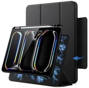 JETech Magnetic Detachable Case for iPad Pro 11-Inch M5/M4 (2025/2024) with Pencil Holder, Removable Rotating Clear Cover, Portrait/Landscape Stand with Raised Screen View (Black) JETech Magnetic Detachable Case for iPad Pro 11-Inch M5/M4 (2025/2024) with Pencil Holder, Removable Rotating Clear Cover, Portrait/Landscape Stand with Raised Screen View (Black)