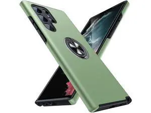 JAME for Samsung Galaxy S22 Ultra Case, Slim Soft Bumper Protective Case for Samsung S22 Ultra Cover, with Invisible Ring Holder Kickstand for Galaxy S22 Ultra Case, Army Green JAME for Samsung Galaxy S22 Ultra Case, Slim Soft Bumper Protective Case for Samsung S22 Ultra Cover, with Invisible Ring Holder Kickstand for Galaxy S22 Ultra Case, Army Green