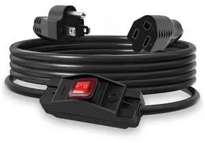 10Ft Extension Cord with Switch ON/Off Waterproof Outdoor Power Cord with Switch 14 AWG UL Listed 15A 125V Heavy Duty 3 Prong Black Inline Cord On Off Switch 10Ft Extension Cord with Switch ON/Off Waterproof Outdoor Power Cord with Switch 14 AWG UL Listed 15A 125V Heavy Duty 3 Prong Black Inline Cord On Off Switch