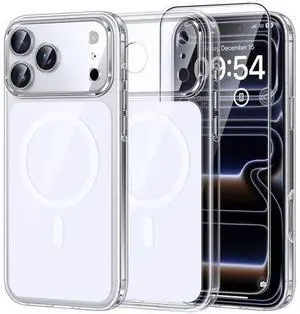 Original Design for iPhone 17 Pro Max Case, Compatible with MagSafe with Screen Protector, Anti-Yellowing Military-Grade Protection Shockproof Magnetic iPhone 17 ProMax Case, Clear White Original Design for iPhone 17 Pro Max Case, Compatible with MagSafe with Screen Protector, Anti-Yellowing Military-Grade Protection Shockproof Magnetic iPhone 17 ProMax Case, Clear White
