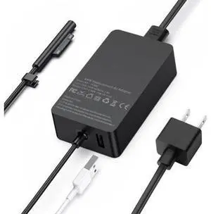 Surface Charger, 44W 15V 2.58A Power Supply Adapter Charger for Microsoft Surface Pro 3/4/5/6/7, Surface Book, Surface Go 1/2, Surface Laptop, with 6FT DC Power Cord Surface Charger, 44W 15V 2.58A Power Supply Adapter Charger for Microsoft Surface Pro 3/4/5/6/7, Surface Book, Surface Go 1/2, Surface Laptop, with 6FT DC Power Cord