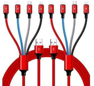 Multi Charging Cable 10Ft 2Pack Multi Fast Charging Cord Braided Universal 4 in 1 Charger Cable Long Multiple USB Cable Adapter IP/Type C/Micro USB Port for Cell Phones/iPhone/Tablets/ & More Multi Charging Cable 10Ft 2Pack Multi Fast Charging Cord Braided Universal 4 in 1 Charger Cable Long Multiple USB Cable Adapter IP/Type C/Micro USB Port for Cell Phones/iPhone/Tablets/ & More