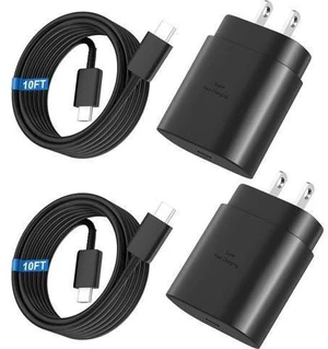 Super Fast Charger Type C, 25W USB C Wall Charger Fast Charging for Samsung Galaxy S25 Ultra/S25/S25+/S24+/S24 Ultra/S24/S24+/S23 Ultra/S22 Ultra/S21 with 10FT Long Android Type C Charger Cable 2Pack Super Fast Charger Type C, 25W USB C Wall Charger Fast Charging for Samsung Galaxy S25 Ultra/S25/S25+/S24+/S24 Ultra/S24/S24+/S23 Ultra/S22 Ultra/S21 with 10FT Long Android Type C Charger Cable 2Pack