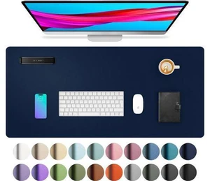 Leather Desk Pad Protector Mouse Pad Office Desk Mat Non-Slip PU Leather Desk Blotter Laptop Desk Pad Waterproof Desk Writing Pad for Office and Home (Dark Blue 23.6 x 13.7) Leather Desk Pad Protector Mouse Pad Office Desk Mat Non-Slip PU Leather Desk Blotter Laptop Desk Pad Waterproof Desk Writing Pad for Office and Home (Dark Blue 23.6 x 13.7)