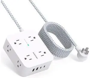 10 Ft Surge Protector Power Strip, HANYCONY Extension Cord with 8 AC Outlets 4 USB (2 USB C) Ports, Flat Plug, Wall Mount Desk USB Charging Station for Home 10 Ft Surge Protector Power Strip, HANYCONY Extension Cord with 8 AC Outlets 4 USB (2 USB C) Ports, Flat Plug, Wall Mount Desk USB Charging Station for Home