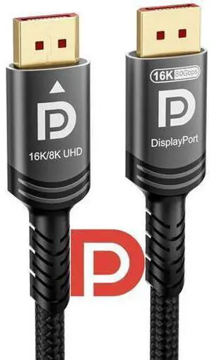 16K 8K DisplayPort 2.1 Cable 80Gbps 5 FT Certified Ultra High Bit Rate DP to DP Cable UHBR20 DSC1.2a 4K 240Hz 165Hz 144Hz 120Hz 16K 60Hz 8K 120Hz PC Monitor Ryzen7900 FreeSync G-Sync 16K 8K DisplayPort 2.1 Cable 80Gbps 5 FT Certified Ultra High Bit Rate DP to DP Cable UHBR20 DSC1.2a 4K 240Hz 165Hz 144Hz 120Hz 16K 60Hz 8K 120Hz PC Monitor Ryzen7900 FreeSync G-Sync