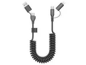 Coiled USB-C and Lightning Cable 2-in-1, 3FT iPhone 17 16 Car Charger Cord, 60W Fast Charging Cable for iPhone 15, Samsung Galaxy Supports Apple CarPlay & Android Auto (Black) Coiled USB-C and Lightning Cable 2-in-1, 3FT iPhone 17 16 Car Charger Cord, 60W Fast Charging Cable for iPhone 15, Samsung Galaxy Supports Apple CarPlay & Android Auto (Black)