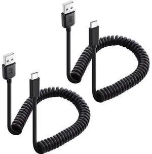 2-Pack USB to USB C Coiled Cable with 3A/15W Fast Charging 1-4ft Support CarPlay Android Auto Coiled USB-A to USB-C Cable for iPhone 16/15 Pro Max Plus Galaxy S23 iPad 2-Pack USB to USB C Coiled Cable with 3A/15W Fast Charging 1-4ft Support CarPlay Android Auto Coiled USB-A to USB-C Cable for iPhone 16/15 Pro Max Plus Galaxy S23 iPad