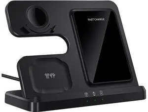 Wireless Charger for Charging Station: 3 in 1 Galaxy Watch Charger Adapter Included Black(2025 US Version) Wireless Charger for Charging Station: 3 in 1 Galaxy Watch Charger Adapter Included Black(2025 US Version)