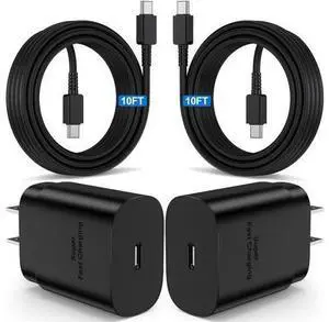 2Pack 25W Super Fast Charger Type C 6ft, USB C Wall Charging and Long Android Phone Charger Cable Cord for Samsung Galaxy S25 Ultra/S25 Plus/S25/S24+/S24 Ultra/S23 Ultra/S22 Plus/S21/Note 20/Note10+ 2Pack 25W Super Fast Charger Type C 6ft, USB C Wall Charging and Long Android Phone Charger Cable Cord for Samsung Galaxy S25 Ultra/S25 Plus/S25/S24+/S24 Ultra/S23 Ultra/S22 Plus/S21/Note 20/Note10+