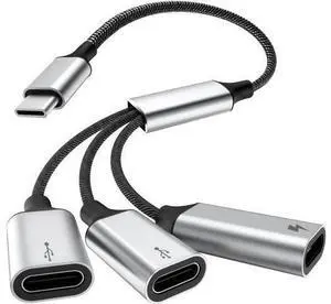 USB C Splitter Cable USB C Male to 3 USB C Female Adapter with Fast Charging Data Transfer 3 in 1 OTG Type C Cord Converter for iPhone 15/15 Pro/15 Pro Max/15 Plus iPad Pro/Air Mac USB C Splitter Cable USB C Male to 3 USB C Female Adapter with Fast Charging Data Transfer 3 in 1 OTG Type C Cord Converter for iPhone 15/15 Pro/15 Pro Max/15 Plus iPad Pro/Air Mac