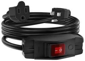 Switched Extension Cord 8 Ft Outdoor 14AWG 3 Prong Extension Cord with Switch On/Off 15A 125V Waterproof Lighted Inline Power Switch for Electrical Equipment Switched Extension Cord 8 Ft Outdoor 14AWG 3 Prong Extension Cord with Switch On/Off 15A 125V Waterproof Lighted Inline Power Switch for Electrical Equipment
