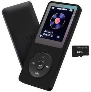 MP3 Player 64GB with Speaker Earphone Portable HiFi Lossless Sound MP3 Mini Music Player Voice Recorder E-Book HD Screen 1.8 inch Black Support up to 128GB MP3 Player 64GB with Speaker Earphone Portable HiFi Lossless Sound MP3 Mini Music Player Voice Recorder E-Book HD Screen 1.8 inch Black Support up to 128GB
