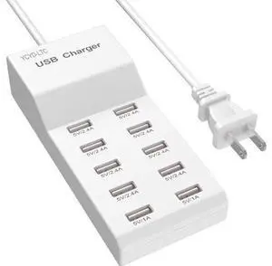 USB Wall Charger USB Charging Station for Multiple Devices USB Charger 10-Ports Power Hub Strip Amazon Smart Plug Charging Dock Block for Smart Phone iPhone Xs/XR,iPod,Galaxy S9/S8 and More USB Wall Charger USB Charging Station for Multiple Devices USB Charger 10-Ports Power Hub Strip Amazon Smart Plug Charging Dock Block for Smart Phone iPhone Xs/XR,iPod,Galaxy S9/S8 and More