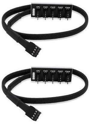 (2 Pack) 4-Pin PWM PC Case Fan Hub Power Supply Cable 1 to 5 Way Splitter PC Motherboard Fan Power Extension Cable Cord for ATX Computer Case 4-Pin and 3-Pin Cooling Fans (2 Pack) 4-Pin PWM PC Case Fan Hub Power Supply Cable 1 to 5 Way Splitter PC Motherboard Fan Power Extension Cable Cord for ATX Computer Case 4-Pin and 3-Pin Cooling Fans