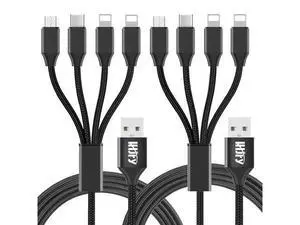 4 in 1 Multi Charging Cable 2Pack 6.6ft Multiple Charger Cord USB A to USB C/Micro USB Connector for Cell Phone/Tablets/Galaxy/Pads and More 4 in 1 Multi Charging Cable 2Pack 6.6ft Multiple Charger Cord USB A to USB C/Micro USB Connector for Cell Phone/Tablets/Galaxy/Pads and More