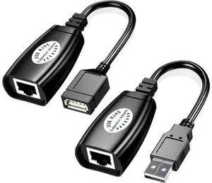 USB Over Ethernet Extender to Rj45 Adapter for Cat 6/6e/5/5e UP to 50m/164ft, USB to Ethernet Adapter for Laptop, Compatible with Computers, Mobile Phones, Keyboards, U Disks, Printers USB Over Ethernet Extender to Rj45 Adapter for Cat 6/6e/5/5e UP to 50m/164ft, USB to Ethernet Adapter for Laptop, Compatible with Computers, Mobile Phones, Keyboards, U Disks, Printers