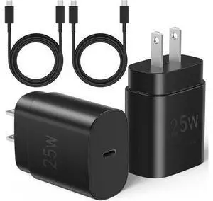 Type C Charger Fast Charging USB C Charger Block 2-Pack 25W Phone Super Fast Charger with 6Ft USB-C Cable Compatible with iPhone 15/16/Plus/Pro/Pro Max Galaxy S25/S24/Plus/Ultra Type C Charger Fast Charging USB C Charger Block 2-Pack 25W Phone Super Fast Charger with 6Ft USB-C Cable Compatible with iPhone 15/16/Plus/Pro/Pro Max Galaxy S25/S24/Plus/Ultra