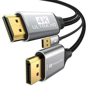 Active HDMI to DisplayPort Cable (4K 60Hz 1080p@120Hz) 6FT Uni-Directional HDMI Source to DP Monitor Adapter Display Port Cord Compatible with PC Laptop AMD NVIDIA PS5 Xbox Active HDMI to DisplayPort Cable (4K 60Hz 1080p@120Hz) 6FT Uni-Directional HDMI Source to DP Monitor Adapter Display Port Cord Compatible with PC Laptop AMD NVIDIA PS5 Xbox