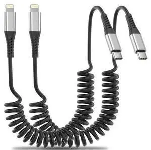 Coiled USB C to Lightning Cable for Car 2 Pack 3FT Carplay Cable Short Retractable iPhone Charger Fast Charging Cord for iPhone 14 13 12 11 Pro Max Xs X Xr 8/Airpods Coiled USB C to Lightning Cable for Car 2 Pack 3FT Carplay Cable Short Retractable iPhone Charger Fast Charging Cord for iPhone 14 13 12 11 Pro Max Xs X Xr 8/Airpods