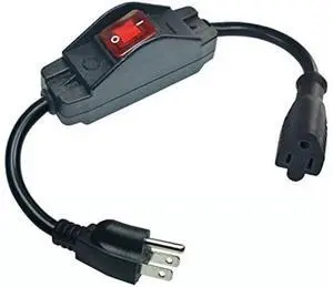 Black 3 Prong Extension Cord with Waterproof Switch14AWG Heavy Duty Short Extension Cord with RED LED On Off Switch Black 3 Prong Extension Cord with Waterproof Switch14AWG Heavy Duty Short Extension Cord with RED LED On Off Switch