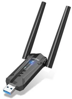 USB 3.0 WiFi 6E Adapter for Desktop PC, QGOO Tri-Band Axe 5400 Wireless Network Receiver/Dongle with 5dBi Dual Antennas, WiFi Card/Stick 6G/5G/2.4G for Laptop Computer Only Compatible Windows 11/10 USB 3.0 WiFi 6E Adapter for Desktop PC, QGOO Tri-Band Axe 5400 Wireless Network Receiver/Dongle with 5dBi Dual Antennas, WiFi Card/Stick 6G/5G/2.4G for Laptop Computer Only Compatible Windows 11/10
