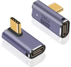 USB C Right Angle Adapter 240W Right Angle 90 Degree USB C Male to Female Extender Support 40Gbps Data Transfer 8K Video with LED Light for ipad MacBook Tablet Phone 2pcs USB C Right Angle Adapter 240W Right Angle 90 Degree USB C Male to Female Extender Support 40Gbps Data Transfer 8K Video with LED Light for ipad MacBook Tablet Phone 2pcs