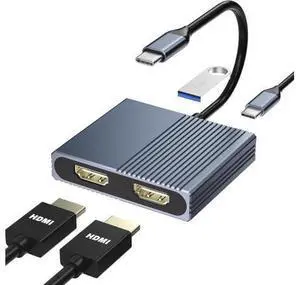 Laptop Docking Station Dual Monitor, USB C Docking Station for /HP/Lenovo/Mac, Dual HDMI Adapter for 2 Monitors, USB Type-C Hub with USB3.0/PD, USB C to Double HDMI Adapter Laptop Docking Station Dual Monitor, USB C Docking Station for /HP/Lenovo/Mac, Dual HDMI Adapter for 2 Monitors, USB Type-C Hub with USB3.0/PD, USB C to Double HDMI Adapter